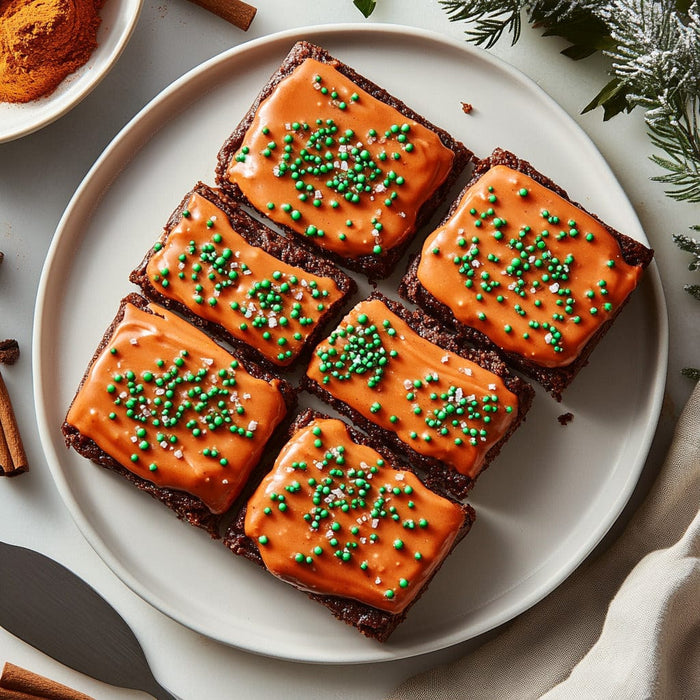 easyChef Pro Festive Spiced Chocolate Almond Lebkuchen Bars with Orange Frosting