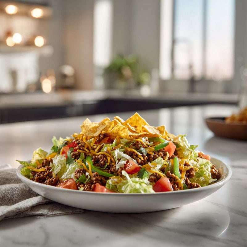 easyChef Pro Flavor-Packed Beef Taco Salad with Crunchy Tortilla Chips