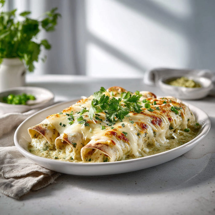 easyChef Pro Flavor-Packed Green Sauce Chicken Enchiladas with Monterey Jack