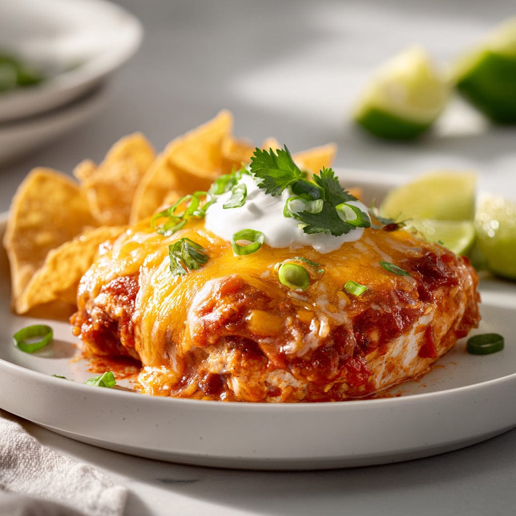 easyChef Pro Flavor-Packed Salsa Chicken Bake with Cheddar and Sour Cream