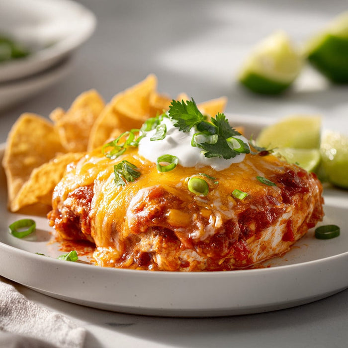 easyChef Pro Flavor-Packed Salsa Chicken Bake with Cheddar and Sour Cream