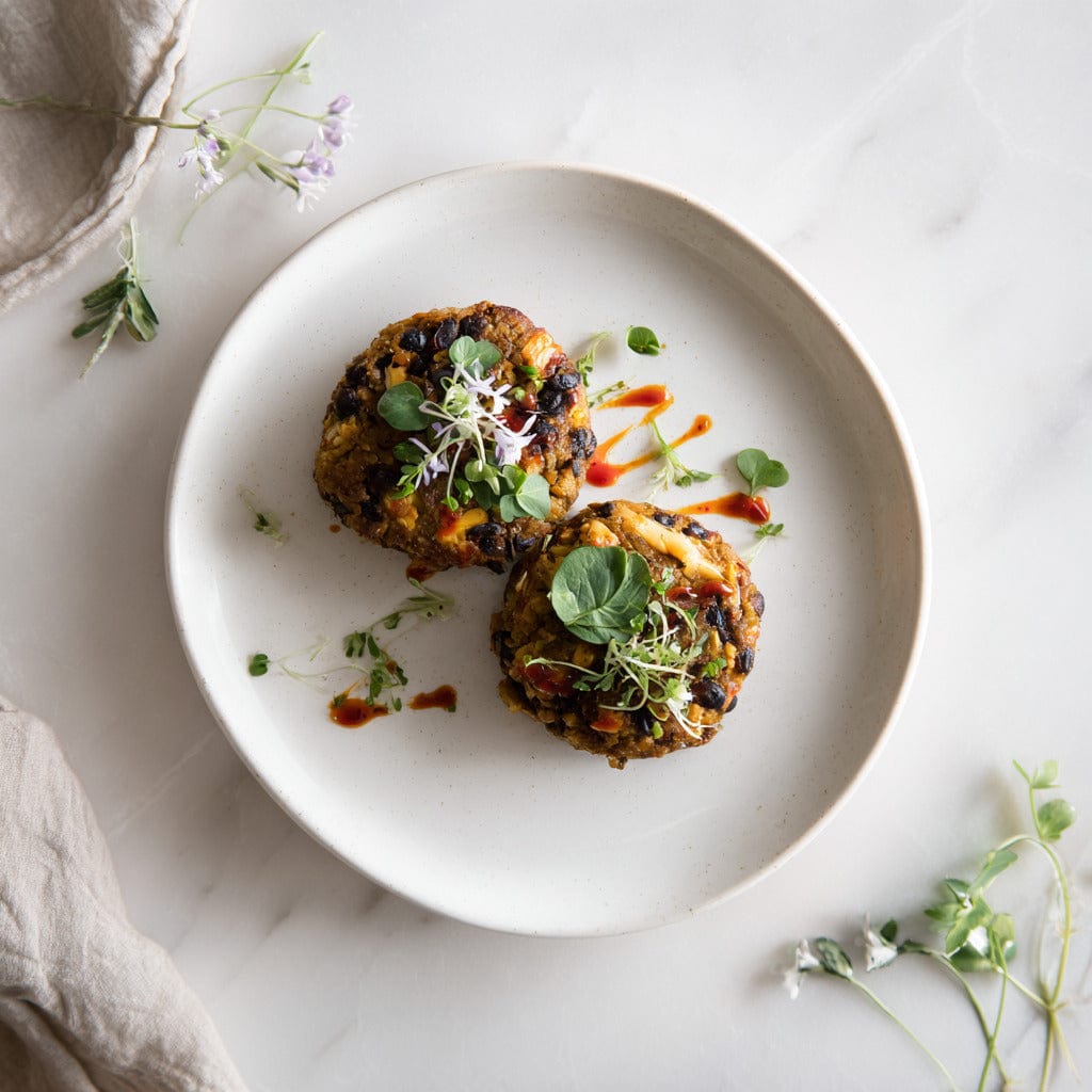 easyChef Pro Flavorful Black Bean & Rice Grilled Veggie Burgers with Mozzarella