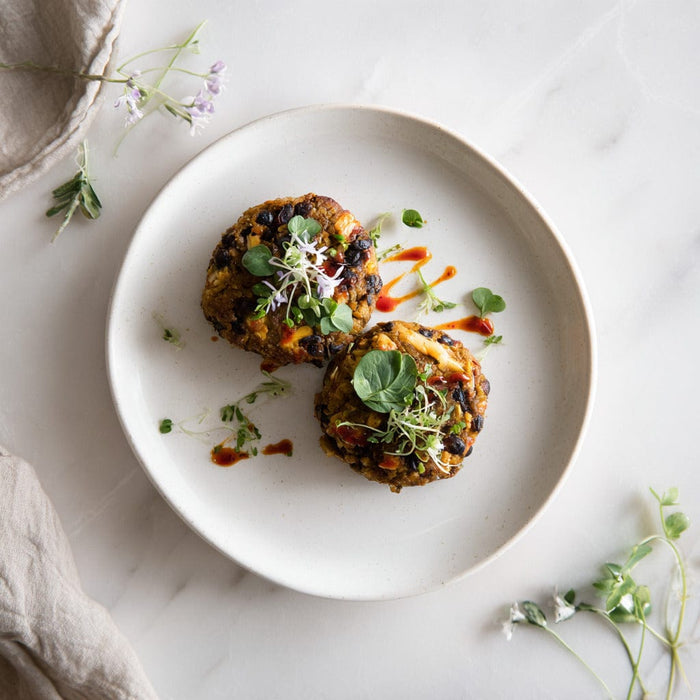 easyChef Pro Flavorful Black Bean & Rice Grilled Veggie Burgers with Mozzarella