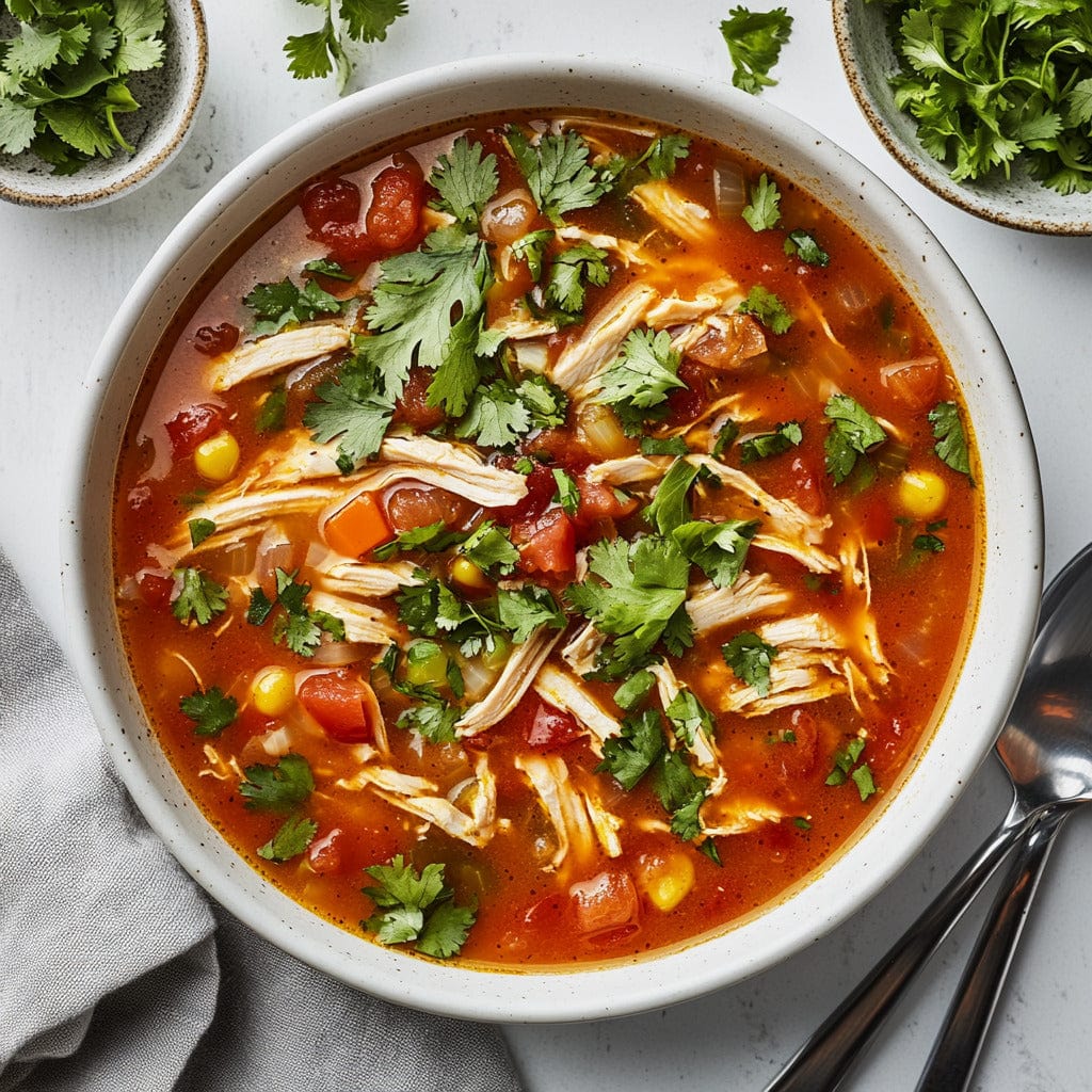 easyChef Pro Flavorful Chicken Tortilla Soup with Fresh Cilantro