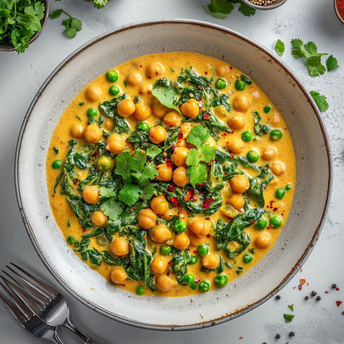 easyChef Pro Flavorful Chickpea and Spinach Curry with Peas