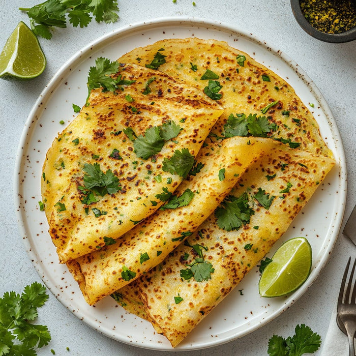 easyChef Pro Flavorful Indian Dosa Crepes with Cilantro and Mustard Seeds