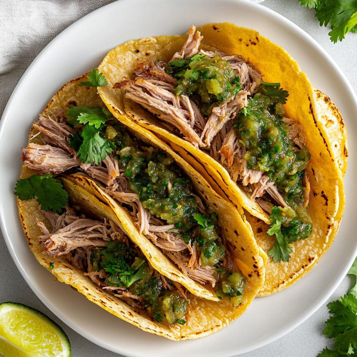 easyChef Pro Flavorful Pork Carnitas with Cilantro Tomatillo Salsa