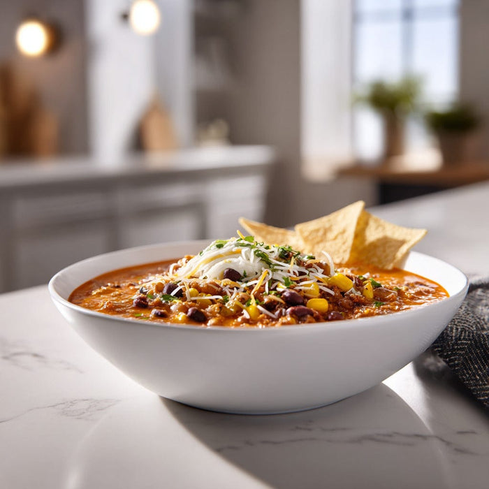easyChef Pro Flavorful Ranch Taco Soup with Slow-Cooked Black Beans and Corn
