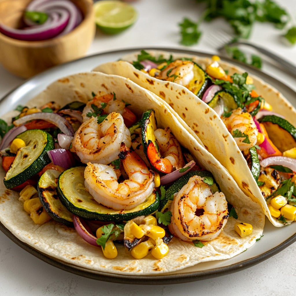 easyChef Pro Flavorful Shrimp Fajitas with Grilled Veggies