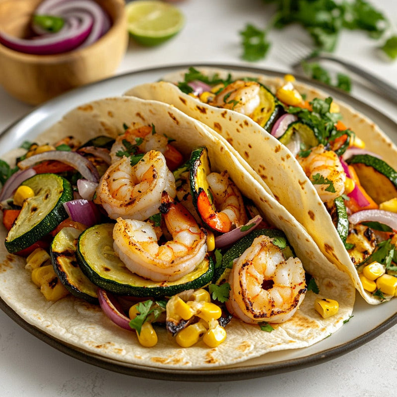easyChef Pro Flavorful Shrimp Fajitas with Grilled Veggies