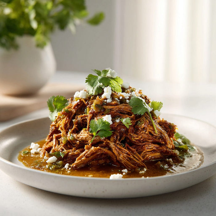 easyChef Pro Flavorful Slow-Cooked Beef and Pork Machaca with Green Chiles