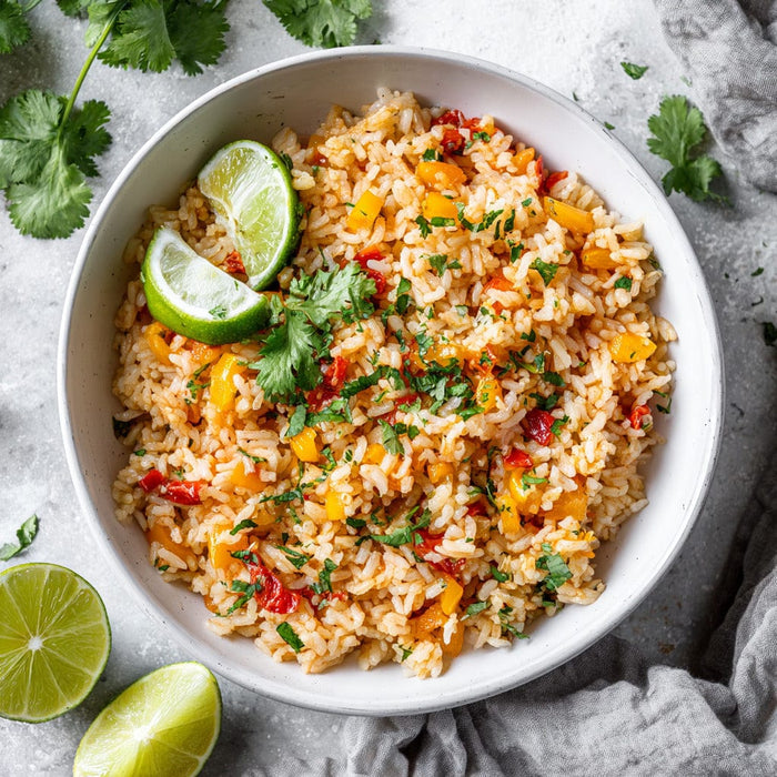 easyChef Pro Flavorful Spanish Rice with Fire-Roasted Tomatoes and Bell Peppers