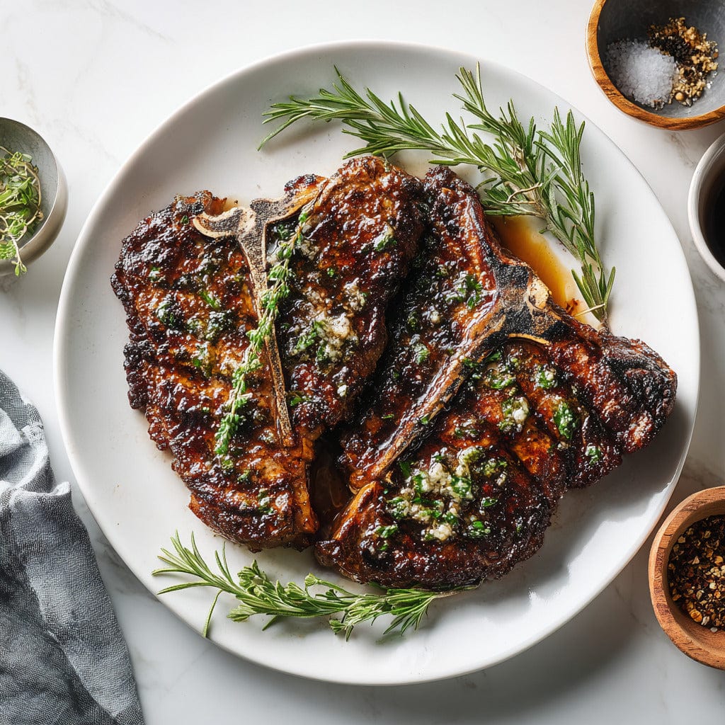 easyChef Pro Garlic Herb Porterhouse Steak with Butter Baste