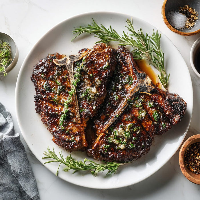 easyChef Pro Garlic Herb Porterhouse Steak with Butter Baste