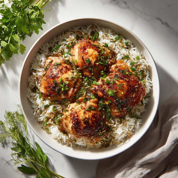 easyChef Pro Garlic-Infused Chicken with Jasmine Rice