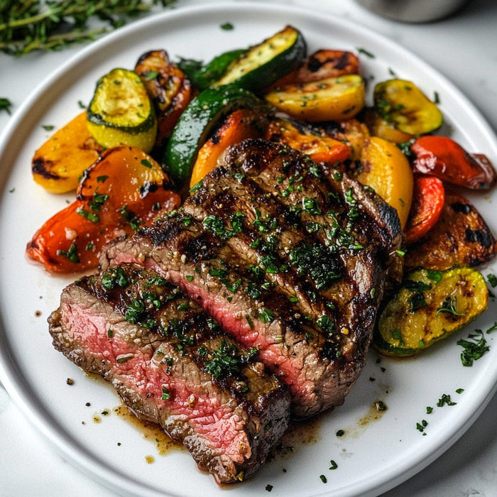 easyChef Pro Garlic-Infused Flat Iron Steak with Roasted Garlic Paste