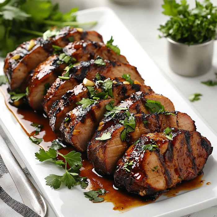 easyChef Pro Garlic-Infused Grilled Pork Tenderloin with Barbecue Glaze