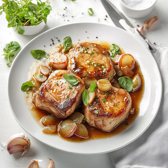 easyChef Pro Garlic-Infused Pork Chops with Hearty Gravy
