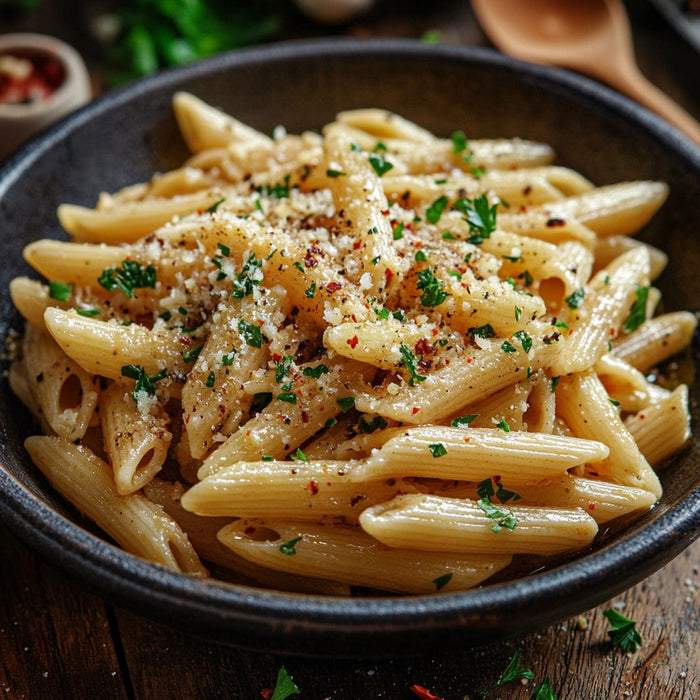 easyChef Pro Garlic Lover's Penne: A Bold Vegetarian Feast