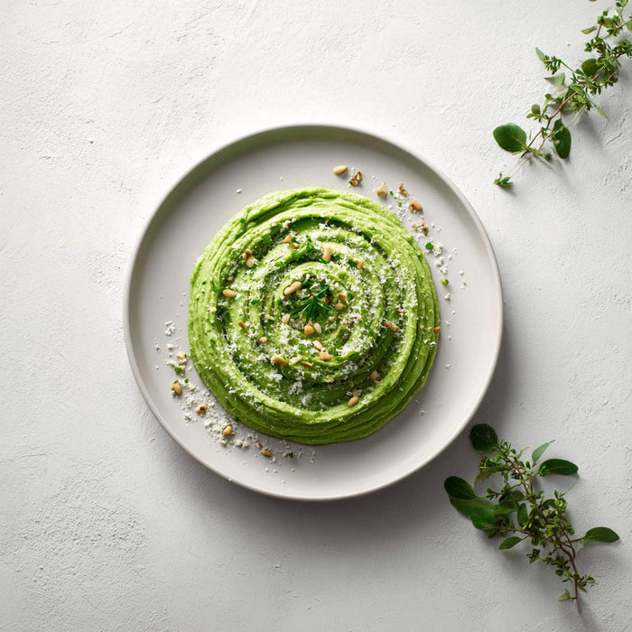 easyChef Pro Garlic Scape Pesto with Parmesan and Asiago