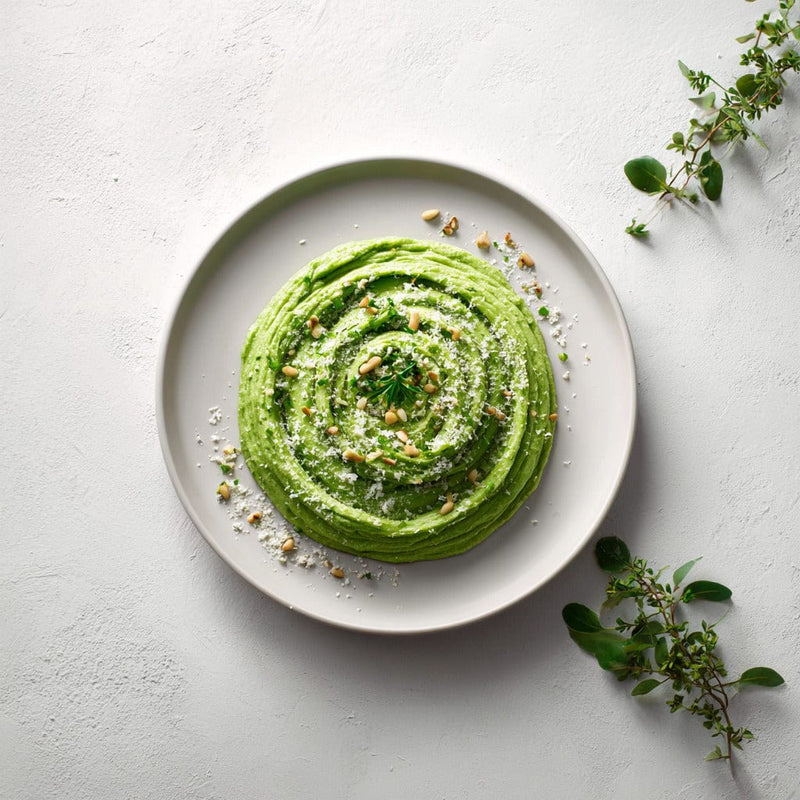 easyChef Pro Garlic Scape Pesto with Parmesan and Asiago