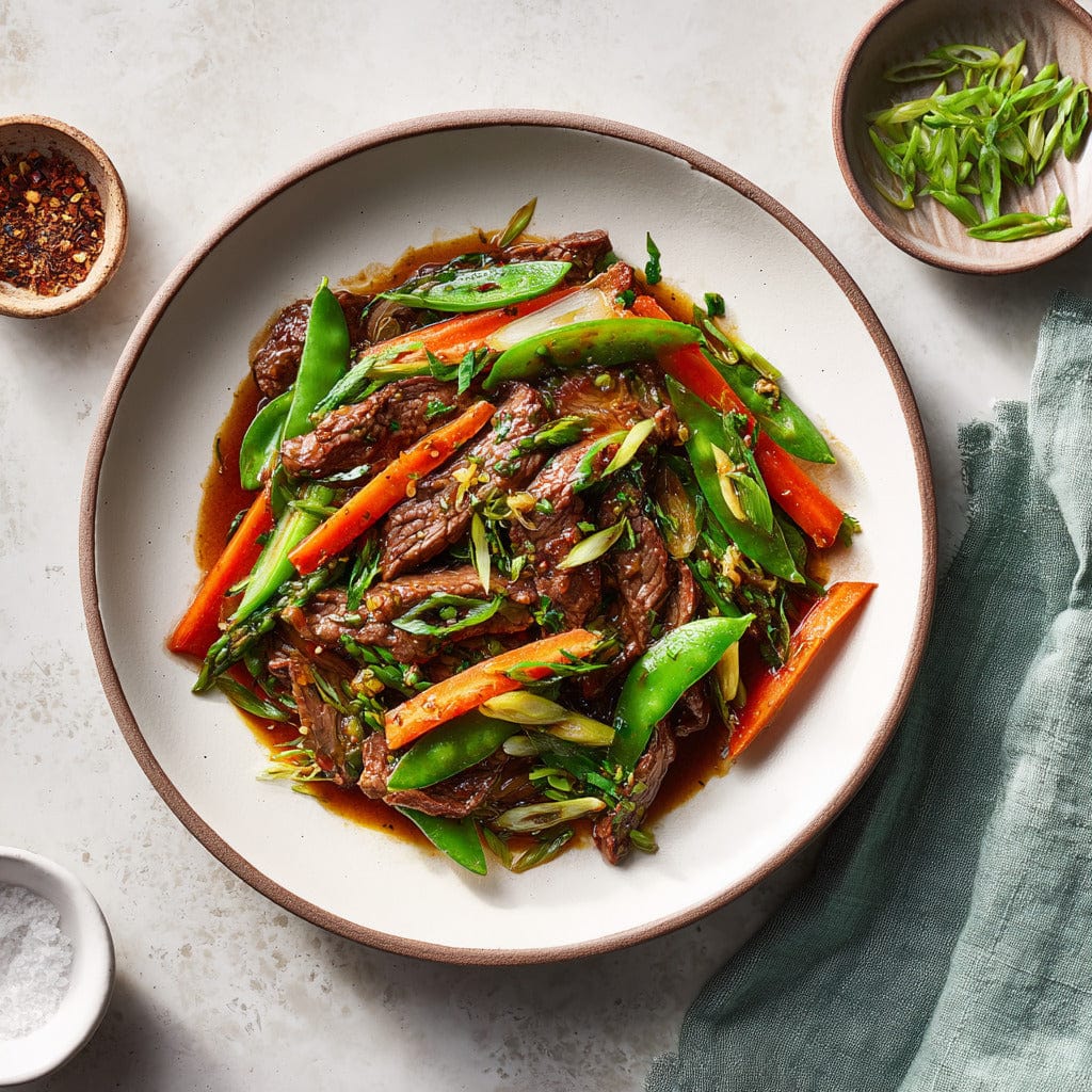 easyChef Pro Ginger Beef Stir-Fry with Colorful Vegetables