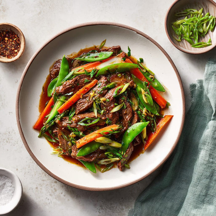 easyChef Pro Ginger Beef Stir-Fry with Colorful Vegetables