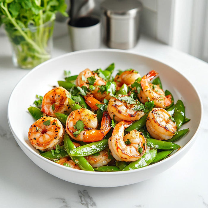 easyChef Pro Ginger-Infused Shrimp Sauté with Snow Peas