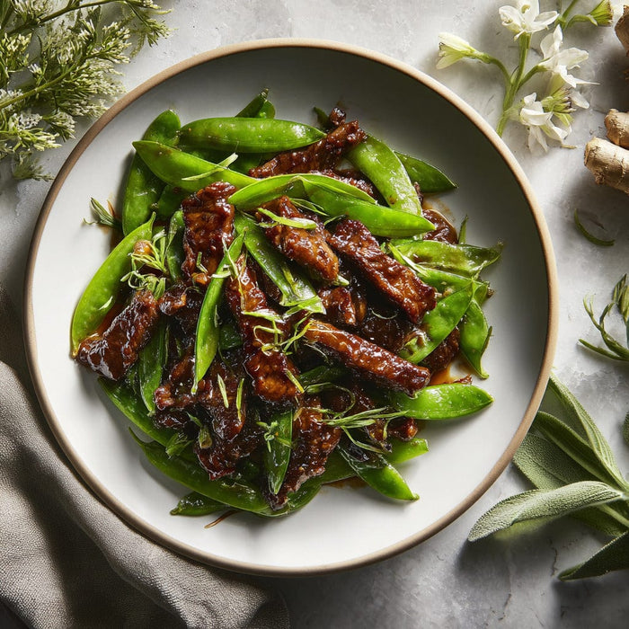 easyChef Pro Ginger Soy Beef Stir-Fry with Snow Peas