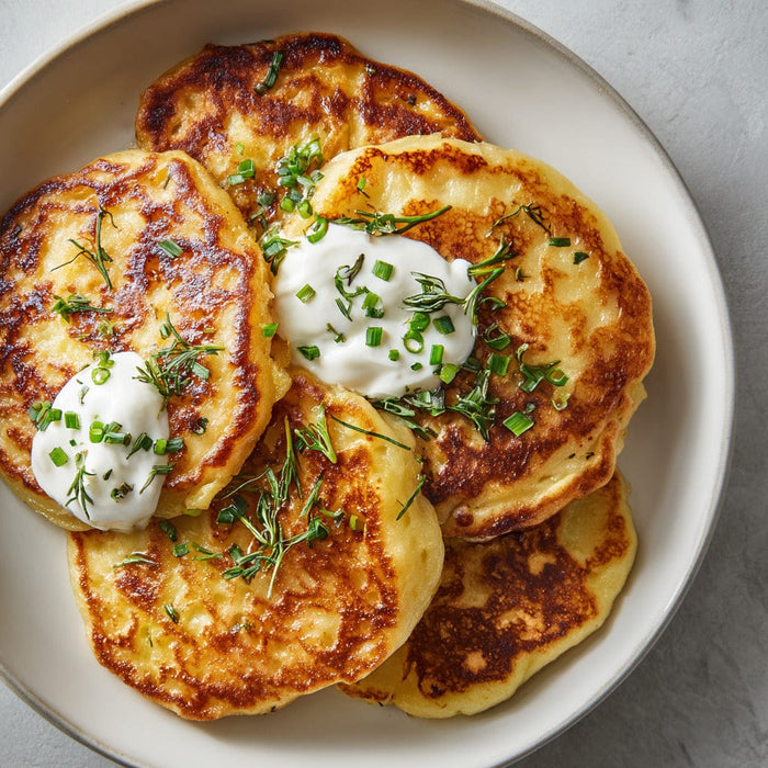 easyChef Pro Golden Irish Boxty Pancakes with Mashed Potatoes
