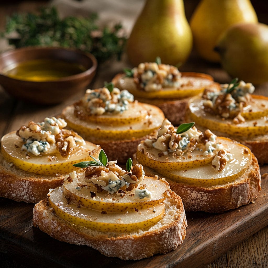 easyChef Pro Gorgonzola Pear Crostini