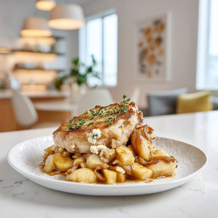 easyChef Pro Gorgonzola-Stuffed Pork Chops with Sautéed Apples