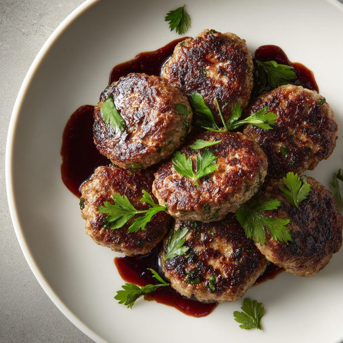 easyChef Pro Gourmet Herb-Infused Italian Sausage Patties with Red Wine