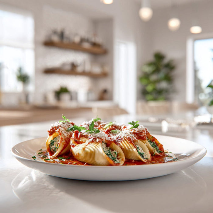 easyChef Pro Gourmet Spinach and Ricotta Jumbo Shells with Basil Tomato Sauce