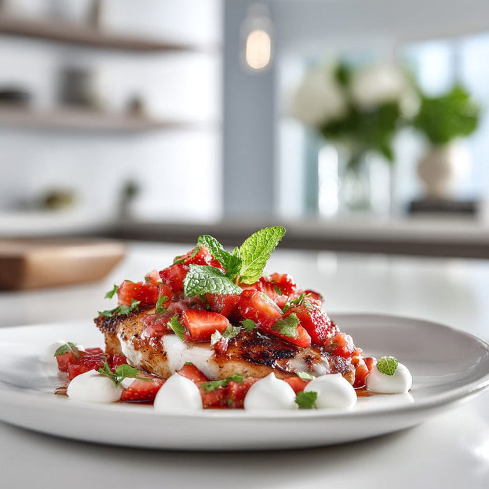 easyChef Pro Grilled Chicken with Strawberry Mint Salsa