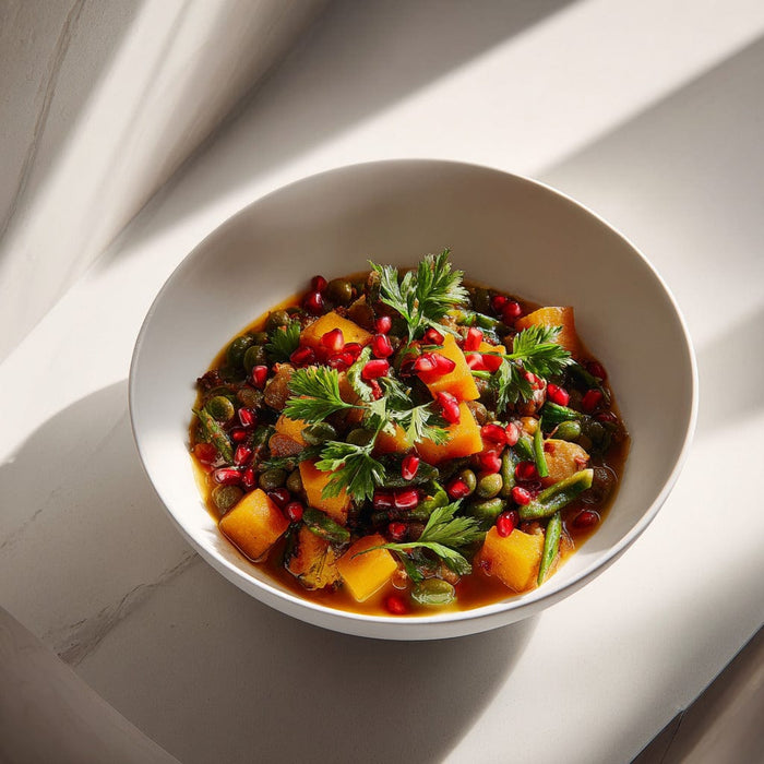 easyChef Pro Harissa-Infused Fava Bean and Butternut Squash Stew