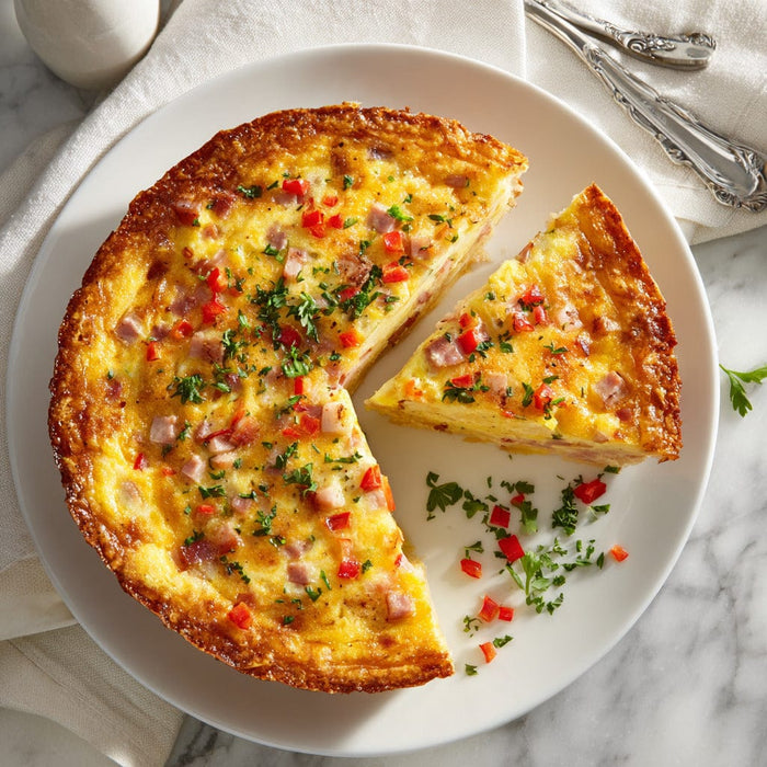 easyChef Pro Hash Brown Crust Ham & Cheese Quiche