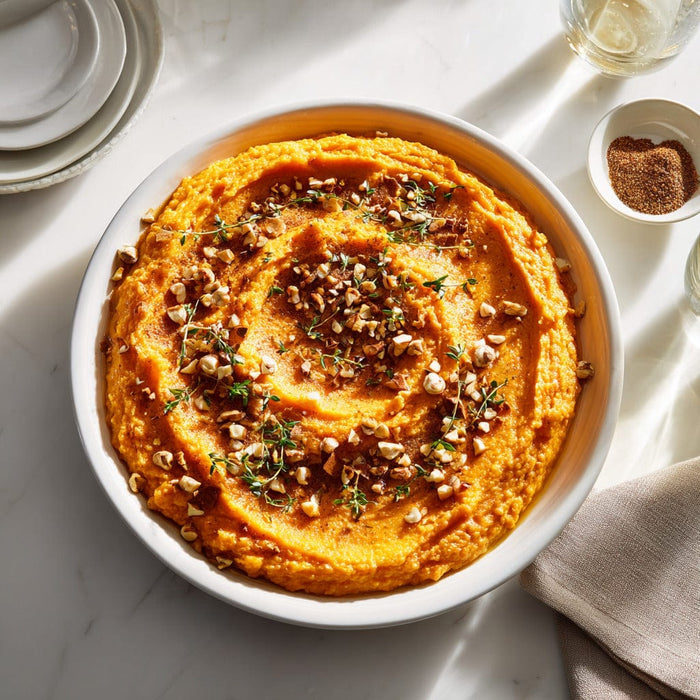 easyChef Pro Hazelnut-Apple Cider Sweet Potato Mash