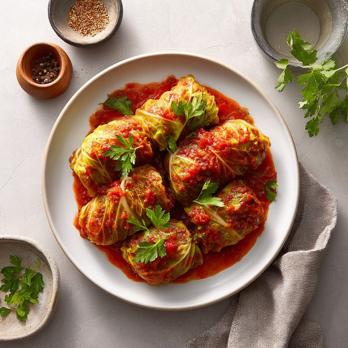 easyChef Pro Hearty Beef and Rice Cabbage Rolls with Tangy Tomato Sauce