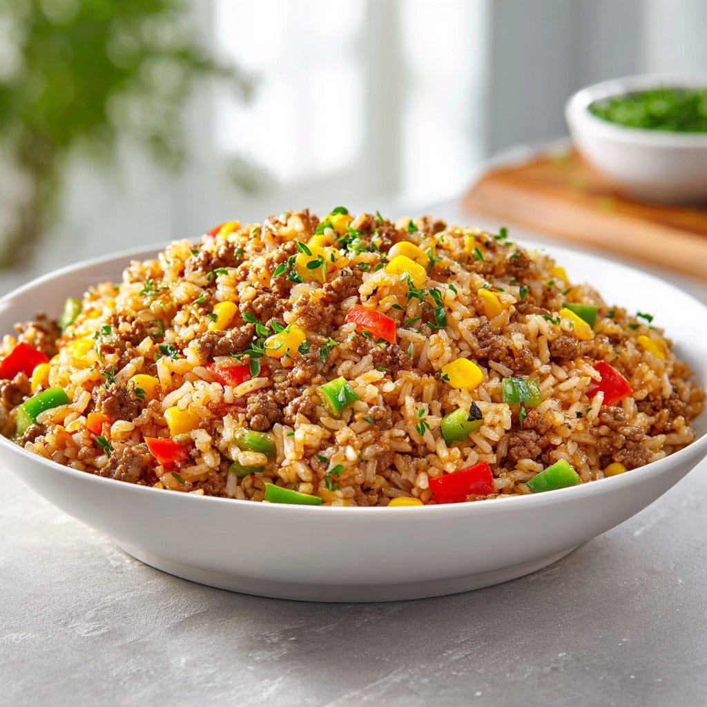 easyChef Pro Hearty Beefy Spanish Rice with Bell Peppers and Corn