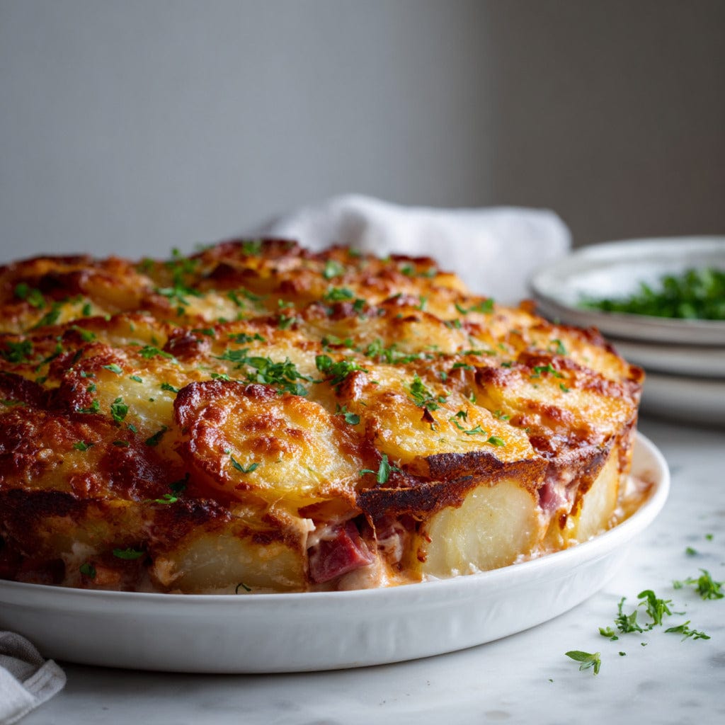 easyChef Pro Hearty Corned Beef & Cheddar Bake with Crispy Potato Topping