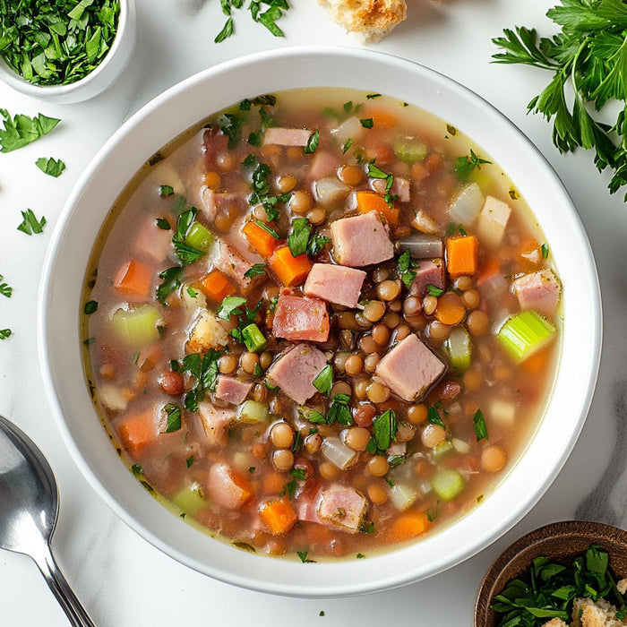 easyChef Pro Hearty German Lentil Soup with Ham