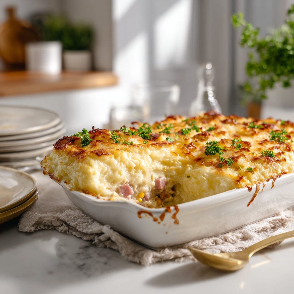 easyChef Pro Hearty Ham and Corn Shepherd's Pie with Golden Potato Topping