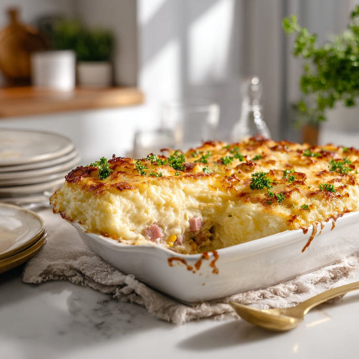 easyChef Pro Hearty Ham and Corn Shepherd's Pie with Golden Potato Topping