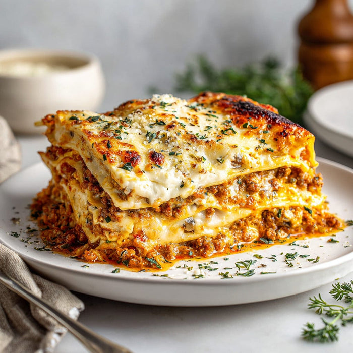 easyChef Pro Hearty Italian Sausage and Beef Lasagna with Herb-Infused Tomato Sauce