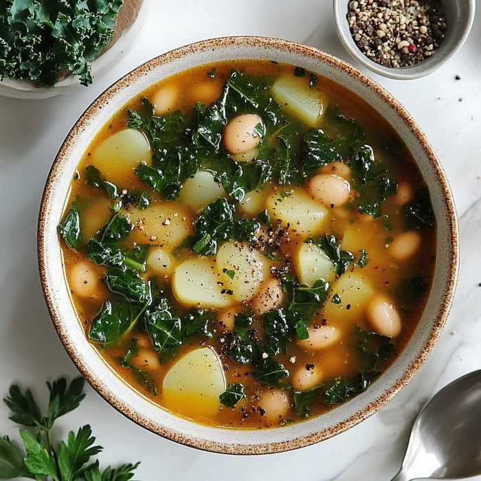 easyChef Pro Hearty Kale and Cannellini Bean Soup with Potatoes