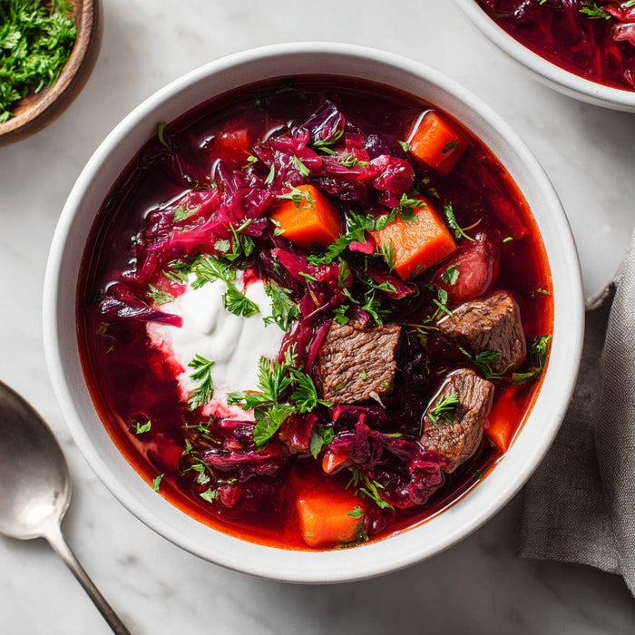 easyChef Pro Hearty Mennonite Beef and Cabbage Borscht
