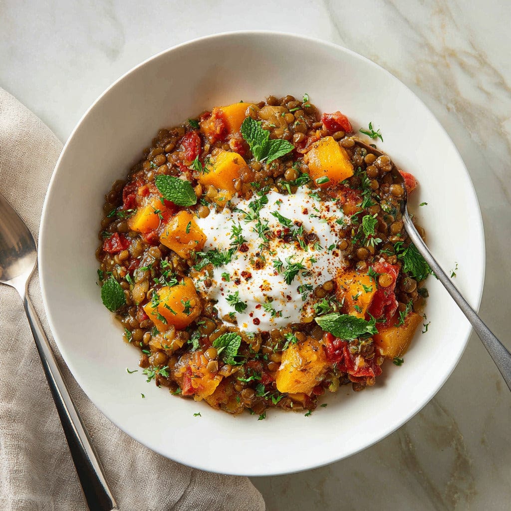 easyChef Pro Hearty Moroccan Lentil and Chickpea Stew with Butternut Squash