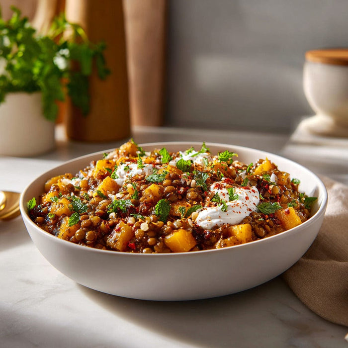 easyChef Pro Hearty Moroccan Lentil and Chickpea Stew with Butternut Squash