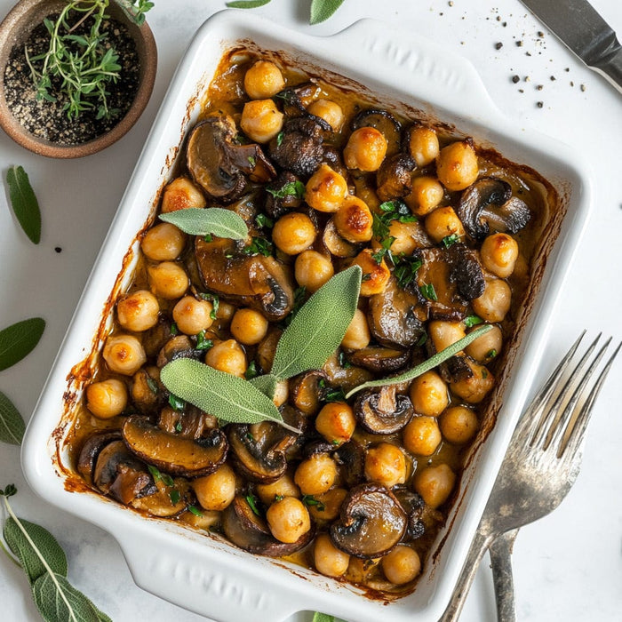 easyChef Pro Hearty Sage Garbanzo Bean Bake with Mushrooms